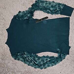 Accent sleeve sweater